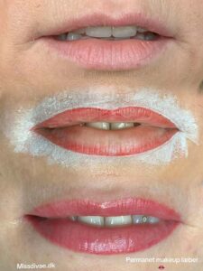 Permanent Makeup Lip Blush – før, under og efter behandlingen hos Miss Diva E.
